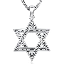 Triskelion/Star of David/Celtic Cross/Pentagram Necklace 925 Sterling Silver Celtic Pendant Spiritual Jewelry for Women Men
