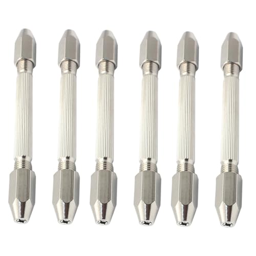 DOITOOL 6PCS Double Ended Pin Vise DIY Hand Drill Pin Vise Drill Bit Stranding Tool Twisted Copper Wire Tool Jewelry Making Tools for DIY Keychain Bracelets Necklace Making
