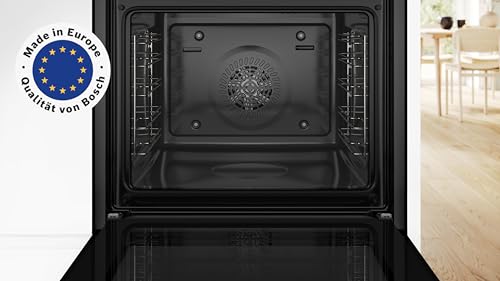 Bosch HND411LW63, Einbau-Herd-Set, Einbau-Herd 60 cm, HEA513BS3, Serie 4, 3D Heißluft, Einfache Bedienung, Weiß & Elektro-Kochfeld 60 cm, NKN645GA2E, Serie 4, Herdgesteuert, 21cm Kochzone, Mit Rahmen