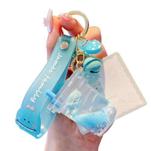 VICKYPOP Porte-clés mignon en forme de thé aux perles flottant, accessoire de sac à dos pour homme et femme, dinosaure, 12 cm