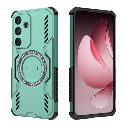 Case Compatibile con Samsung Galaxy S25 FE 5G con S25 FE 5G Custodia magnetica per telefono a forma di anello verde