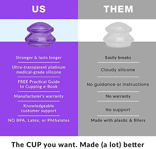 Lure Cupping Therapy Sets - Professional Silicone Cupping Set for Muscle and Joint Pain Relief, Cellulite and More (Purple, 4)