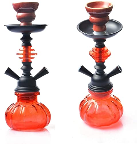 XJHYJS Kreativer Shisha-Haken-Set, Tragbarer Glashukas Set Party Rauchen Mit 2 Schlauchanschluss, Für Familien, Bars… – Bild 4