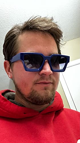 YAMEIZE Thick Frame Square Sunglasses - Trendy Chunky Rectangle Sun Glasses for Women Men UV400 Protection2