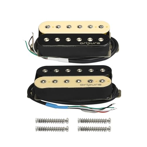 OriPure Alnico 5 przetworniki do gitary elektrycznej: przetwornik humbucker z podwójną cewką do gryfu 7,2 K+i przetwornik mostkowy 8,4 K, do gitary elektrycznej Zebra.