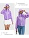 Avoogue Women's Sun Protection Hoodie Shirt SPF Light Jacket Protection for Women Hiking Camping Outdoor Jacket Purple M