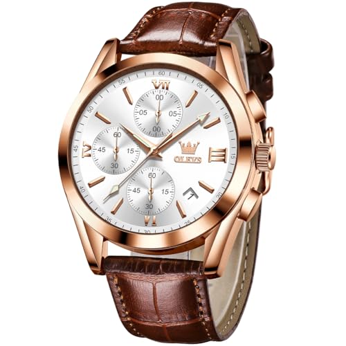 Image of OLEVS Mens Watches Stylish Chronograph Waterproof Luminous Silicon Strap Multifunction Watches for Men Business Men Wrist Watch