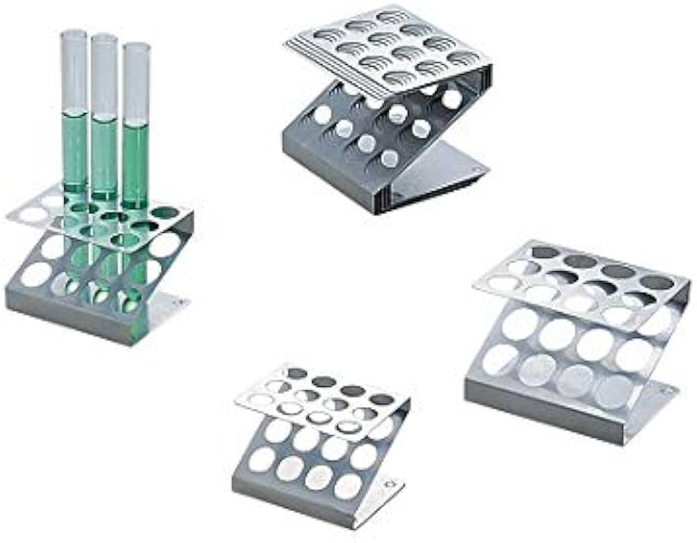 Amazon | アズワン 試験管立台Z型 3型 19mmφ×12本 SUS304 /6-309-03