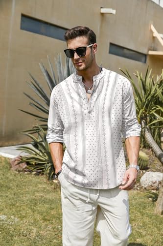 Image of Zombom Men's Cotton Polyester Blend Solid Regular Fit Full Sleeve Printed Short Kurta | Ethnic, Lightweight Summer Kurta for Daily & Occasion Use | Men's Trendy Short Kurta