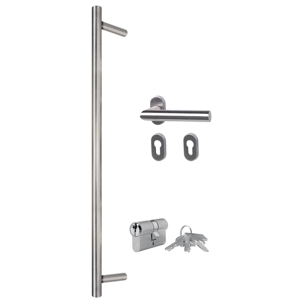 Puerta de entrada blanca de 110 x 210 cm de aluminio y PVC con 3 bisagras ajustables y cerradura de seguridad de 5 vías para mayor seguridad, duradera y resistente a la corrosión