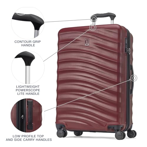 Image of Travelpro Maxlite Air V2 Hardside Expandable Checked Luggage, 8 Spinner Wheels, Lightweight Hard Shell Suitcase, TSA lock, Cabernet, Checked Medium 25-Inch