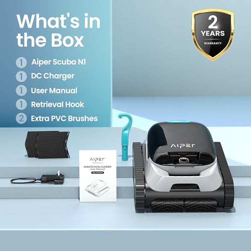 Image of AIPER Scuba S1 Cordless Robotic Pool Cleaner, Pool Vacuum for Inground Pools, Wall and Waterline Cleaning, Smart Navigation for Pools up to 1,600 Sq.ft (Renewed)