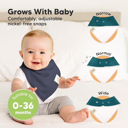Image of KeaBabies 8pk Organic Baby Bandana Bibs for Drooling Teething(Eclipse /Quin)