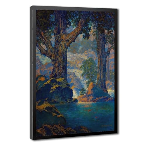 Cascades Maxfield Parrish tableau sur toile avec cadre en suspension haut de gamme