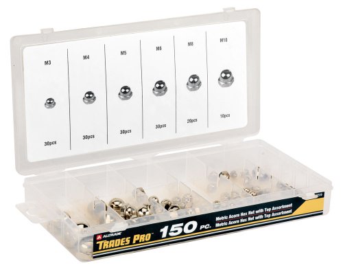 Tradespro 836359 Metric Acorn Hex Nut Assortment, 150-Piece
