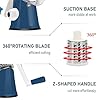 KEOUKE Rotary Cheese Grater Hand Crank Deep Blue - Shredder Slicer Grinder 3 Stainless Steel Blades, Stable Suction, Labor-Saving Handle, Safe Kitchen Tool for Cheese, Vegetable, Nuts, Chocolate #4