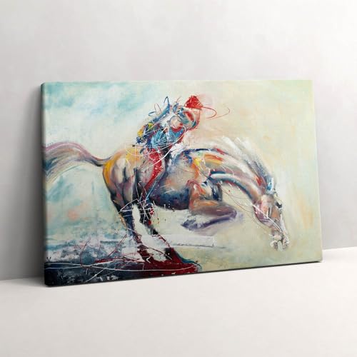 Tableau photo sur toile Wallfluent de chevaux gallopants peinture murale d'art