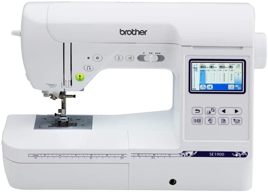 Brother SE1900 Sewing and Embroidery Machine, 138 Designs, 240 Built-in Stitches, Computerized, 5" x 7" Hoop Area, 3.2" LCD Touchscreen Display, 8 Included Feet