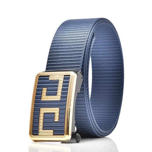 Canvas Belt Outdoor Business Casual Weave Waist Band Man Luxury Brand Nylon Braided Belt(blue)3