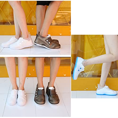 Cubiertas impermeables para botas con suela gruesa, reutilizables, plegables y de talla grande (color: azul, talla: XL) miniatura 3