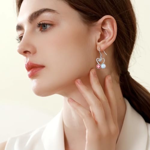 Cherry Earrings - 925 Sterling Silver Red Crystal and Opal Cherry Dangle Earrings for Women Crystal Drop Birthday Christmas Fruit Jewelry Gifts3