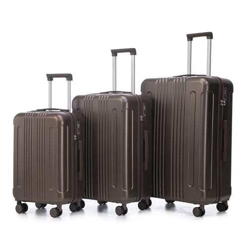 3 Piece Hardshell Luggage Set in Matching Color 20, 24, 28 Inch Hardside Spinner Suitcases with TSA Combination Lock and Smooth Wheels