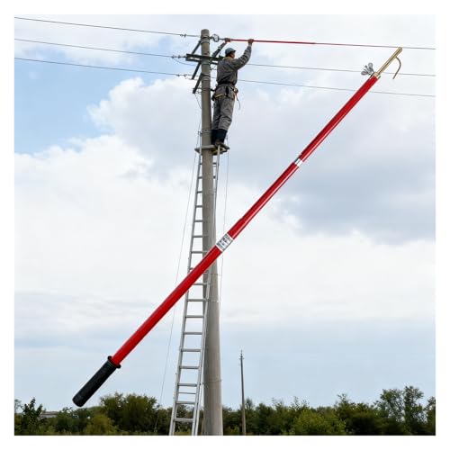 Pértiga de rescate aislante 10 kV de 1 metro con gancho de seguridad
