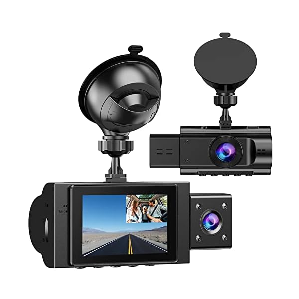 Dual Dash Cam Front and Inside FHD 1080P Dashcams for Cars with Infrared Night Vision Car Camera Driving Recorder 24H Park Monitor Motion Detection G-Sensor for Taxi Uber