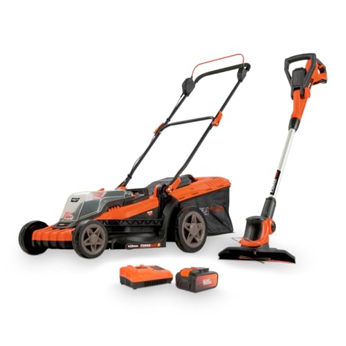 Powerplus POWDPG75621 - Tosaerba a batteria con diametro di 40 V e 420 mm e decespugliatore da 20 V e 240 mm di diametro, con batteria e caricatore inclusi