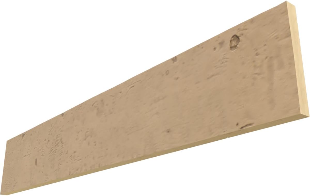 Ekena Millwork BMKPS1C0120X010X120OT 1-Sided Knotty Pine Endurathane Plank Faux Wood Beams, 10-in. L, Oatmeal