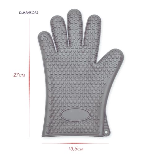 Luva Culinária de Silicone Resistente ao Calor, 27 cm, Cores Sortidas