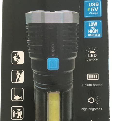 Lanterna de Led 4 Nucleos Tática Potente Recarregável Cabo USB Longo Alcance Com Luz de Leitura e Lu