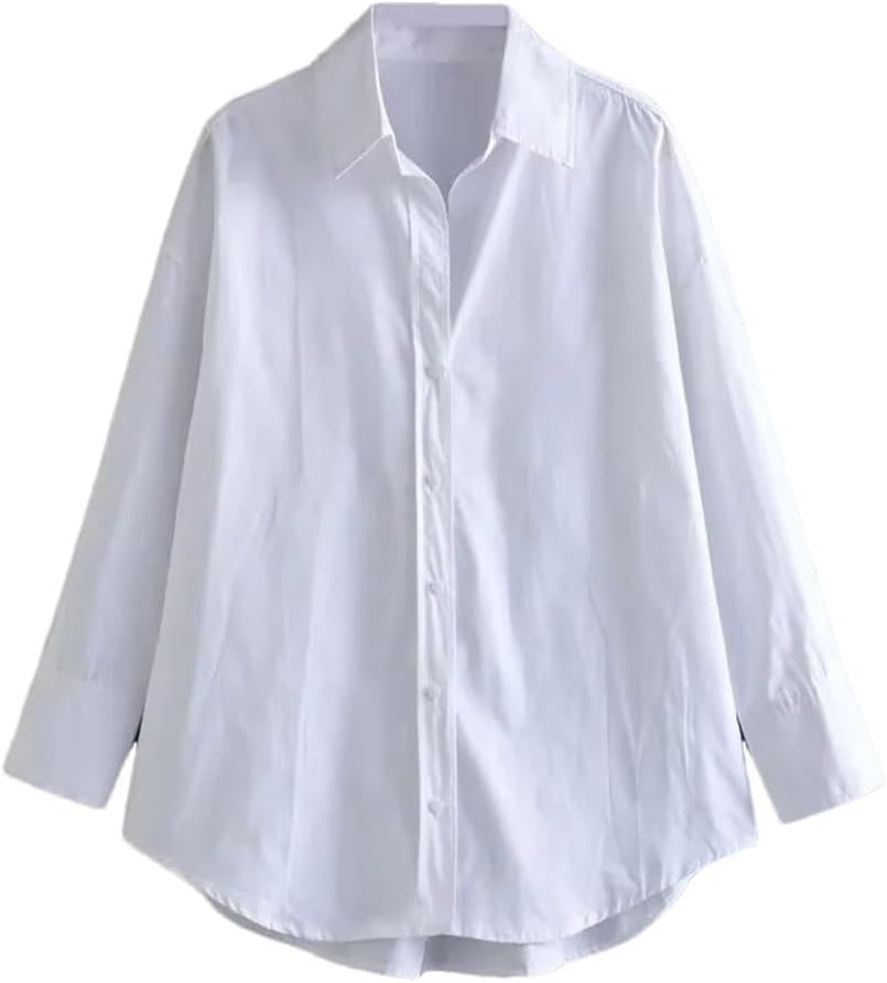 Women's Loose Long-Sleeved Lapel Single-Breasted Shirt