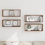 Couleur : vieux bois Solivagant Étagères murales Cube 4 pcs Vieux Bois 60x15x23 cm,(10.83 KG)