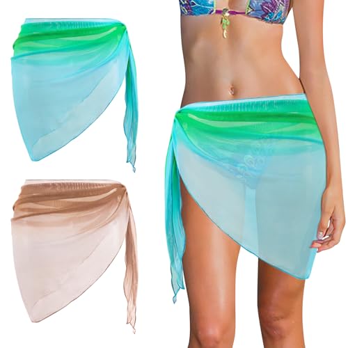 KIPTVO 2 Pack Women's Chiffon Beach Sarongs