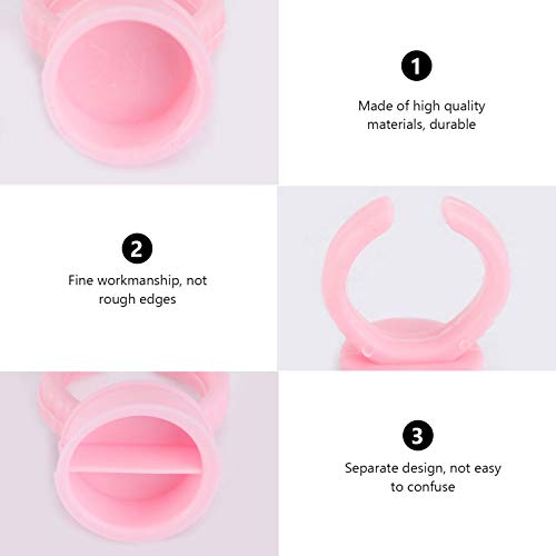 Lurrose 200Pcs Copos de Cola Suporte de Cola para Cílios Anéis de Tatuagem Copos de Extensão de Cíli