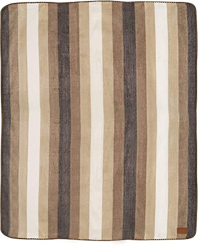 QISU Alpaca Wool Blanket Throw | Large, Beautiful, Warm, Stripes | 85 x 65 inches | Ultra-Soft, Hypoallergenic and Breathable | Non-Itchy or Scratchy Fabric (Camel Thick Stripe) - Image 3
