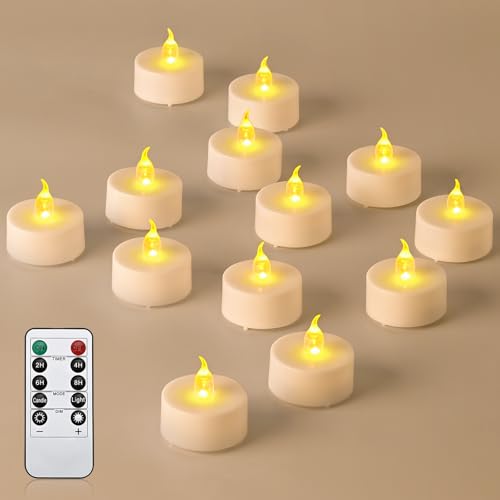 cimetech 24 Led Teelichter mit Timer Fernbedienung Flammenlose Led...