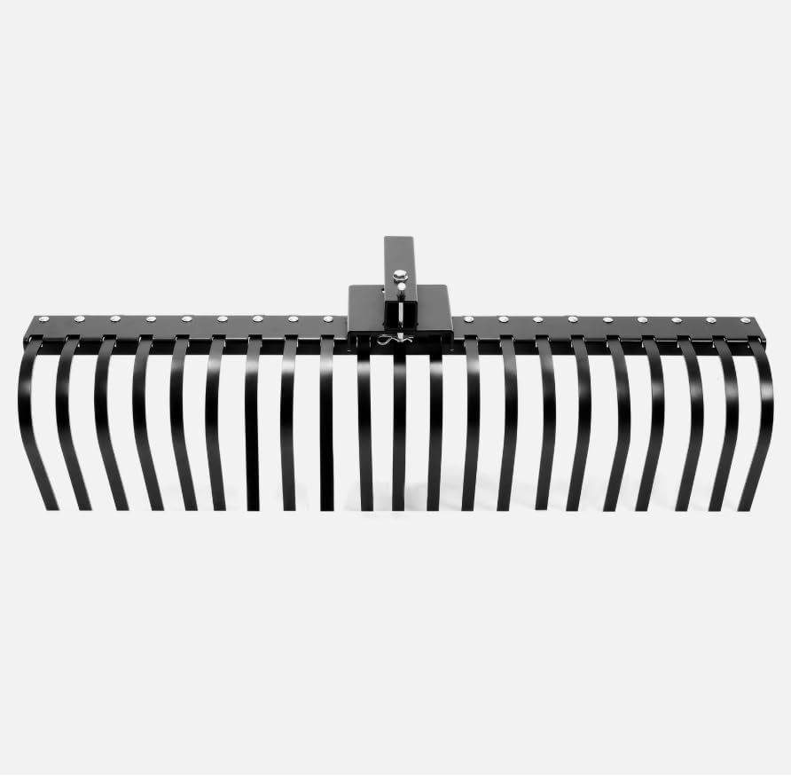 60" Black Landscape Rake 3 Point fits for ATV UTV SXS Compact Tractors 2" Hitch