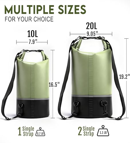 Image of Soulsfeng Waterproof Dry Bag Roll Top Lightweight Dry Backpack for Boating, Kayaking, Travel, Beach, Swimming, Hiking & Camping - Floating Dry Sack with Adjustable Shoulder Straps 20L