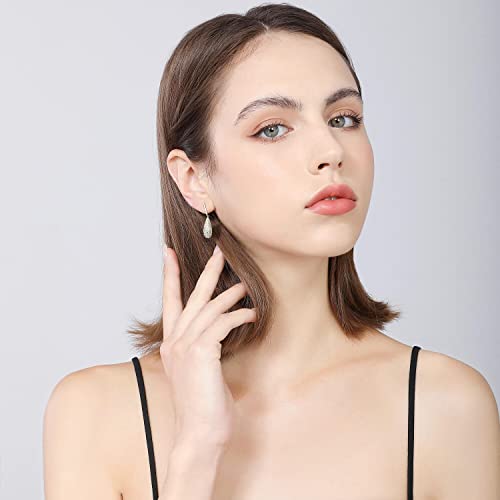 Frwiskp Womens Drop Dangle Earings, 18K Gold Plated 925 Sterling Silver posts Premium Trendy Cubic Zirconia Dangle Earring, Hypoallergenic Jewelry, Gifts for Womens Girls, Yellow Gold, Cubic Zirconia - Image 6