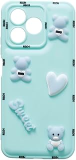 Plastic Back Cover For Realme C51, Turquoise Beco-184