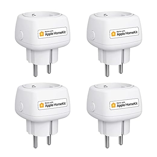 WLAN MINI-uttag fungerar med Apple HomeKit, meross minsta smarta kontakten kompatibel med Siri, Alexa, Google Assistant och Samsung SmartThings, ingen hubb krävs, 2,4 GHz, 10 A 4 st
