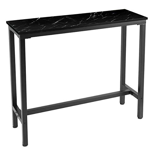 Mr IRONSTONE 47â€ Pub Dining Table, Bar Height Table with Faux Marble Top (Indoor USE ONLY)