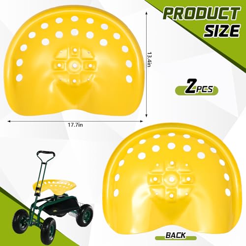 Image of MorningRo 2 Pcs Metal Tractor Seat Vintage Tractor Seat for Lawnmower, Forklift, Farm, Home or Bar Stool (Yellow)