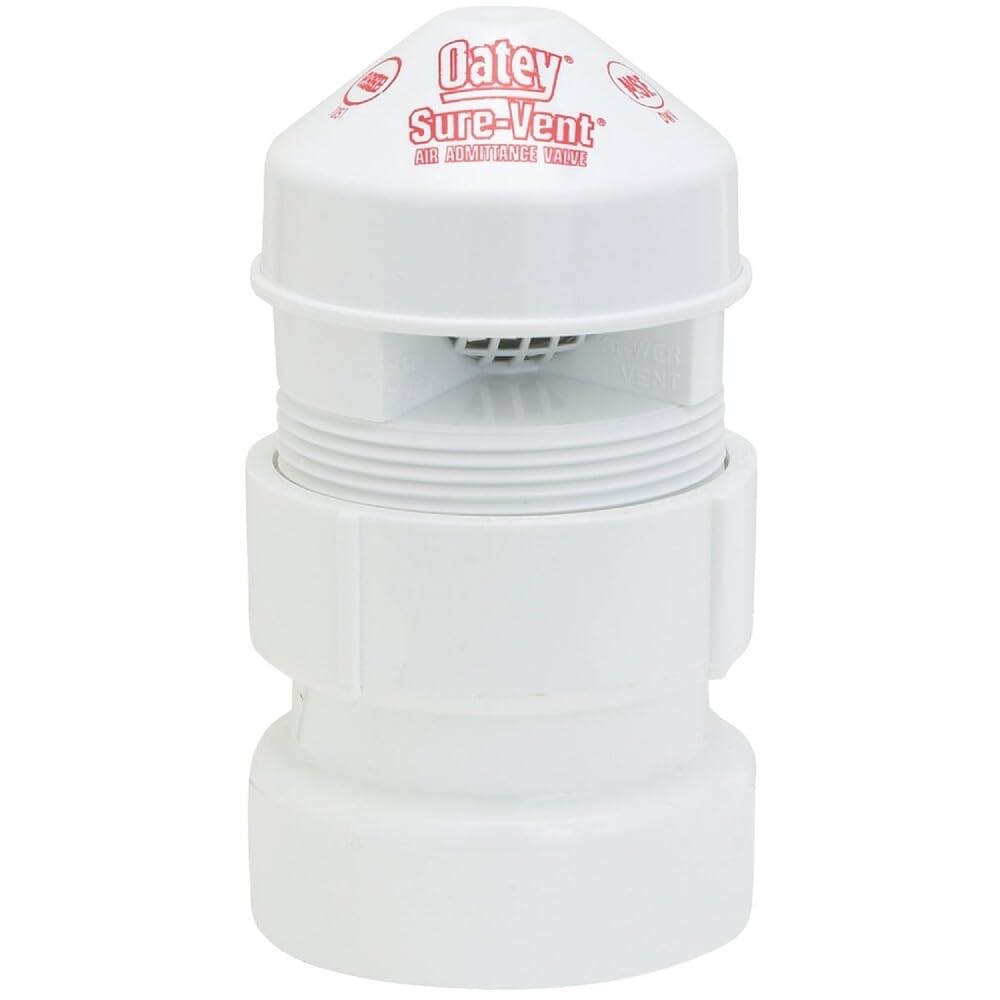 Oatey 39017 24 Stack DFU Capacity Air Admittance Valve with Straight PVC Schedule 40 Adapter d'admission, Blanc, 5 cm