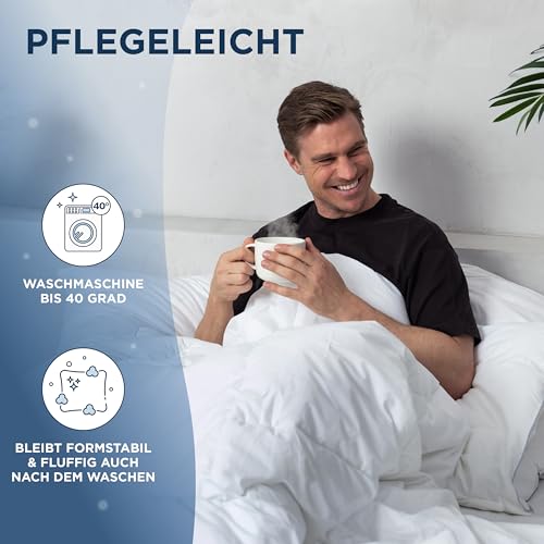 Samthus Feder- und Daunendecke 155x220cm | himmlisch weiche Ganzjahresdecke – Ansicht 8