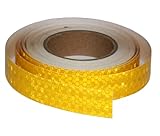 tuyrchu Reflective Tape Yellow 1 inch, Outdoor Waterproof High Visibility Warning Industrial Marking Tape, Safety Stickers (68 feet)