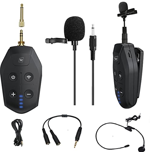 Winbridge Wireless Microphone System, Headset Mic Lavalier Mic Stand Mic, 1/8" Receiver Transmitter With Bodypack, Compatible With Amplifier Mixer Pa Speaker Smartphone Camera For Teaching Recording #TOP16
