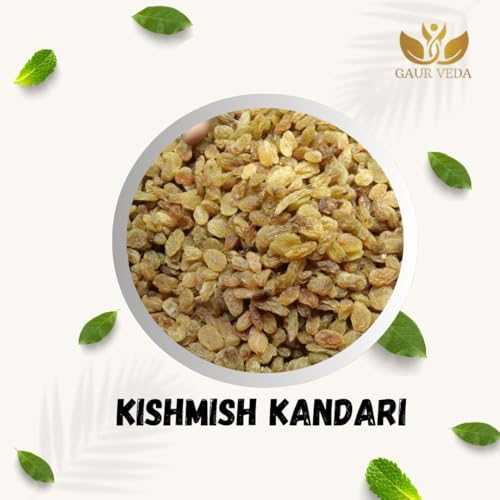 Image of GAURVEDA Kishmish Kandhari: Premium Afghan Raisins - Naturally Sweet, Nutrient-Rich Dry Fruit Treat for Snacking & Baking Delights